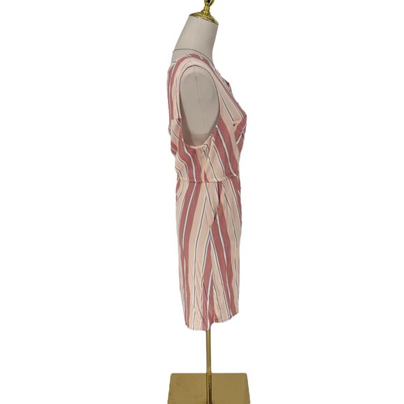 Torrid Mini Shirt Challis Dress 2X 18 20 Pink Stripe Zip Front Sleeveless READ - Picture 10 of 16